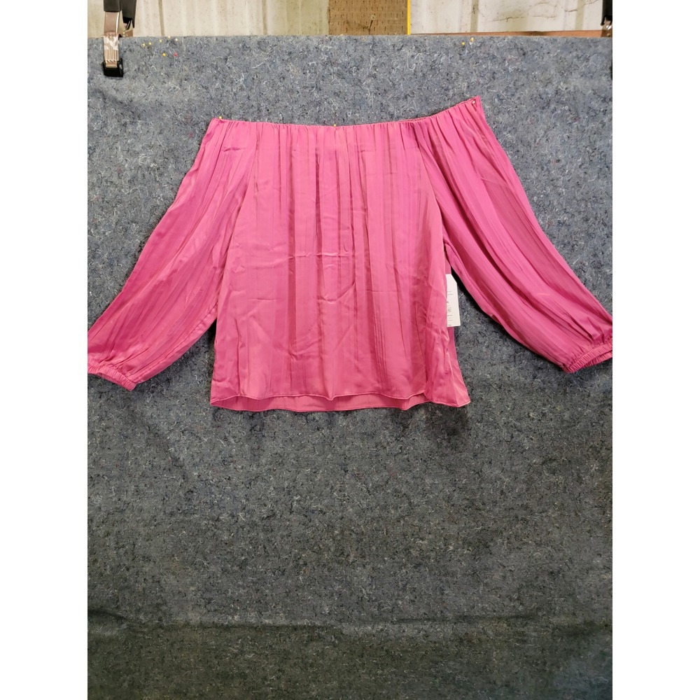 Time &‎ Tru Off Shoulder Top/Blouse Pink w/Long Sleeves Size XL
